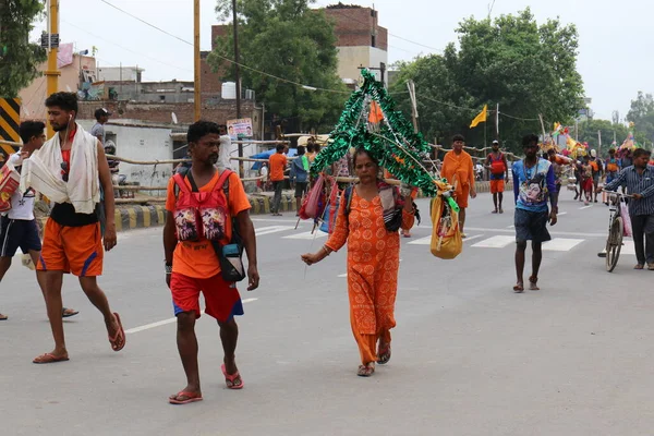 Ghaziabad Uttar Pradesh India Červen 2019 Hinduistický Oddaný Který Nese — Stock fotografie