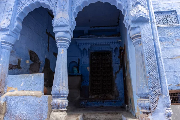 Jodhpur Rajasthan Inde Juillet 2021 Rue Couleur Bleu Vif Les — Photo