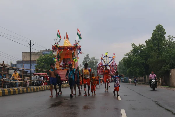 Ghaziabad Uttar Pradesh Inde Juillet 2019 Dévot Hindou Portant Kanwar — Photo