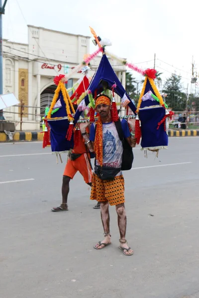 Ghaziabad Uttar Pradesh India Červen 2019 Hinduistický Oddaný Který Nese — Stock fotografie