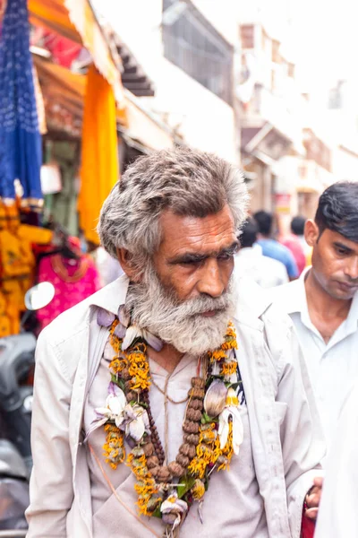 Vrindavan Uttar Pradesh India August 2021 Krishna Janmashtami Portrait Old — Stock Photo, Image