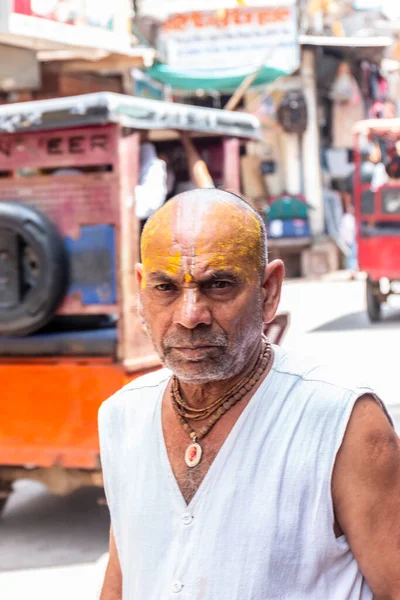 Vrindavan Uttar Pradesh India August 2021 Krishna Janmashtami Портрет Індійського — стокове фото