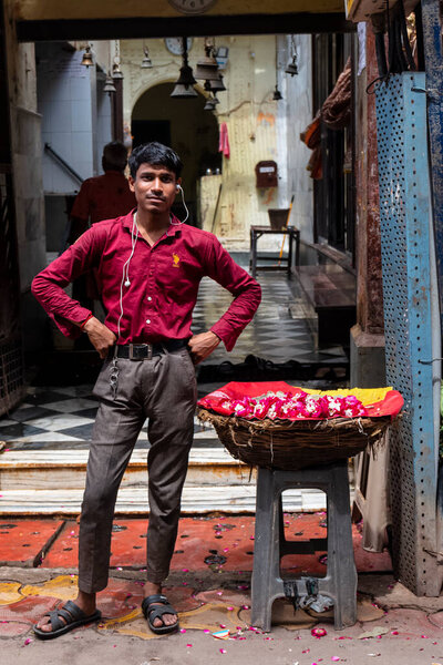 Vrindavan Uttar Pradesh India August 2021 Krishna Janmashtami Portrait Indian Stock Image