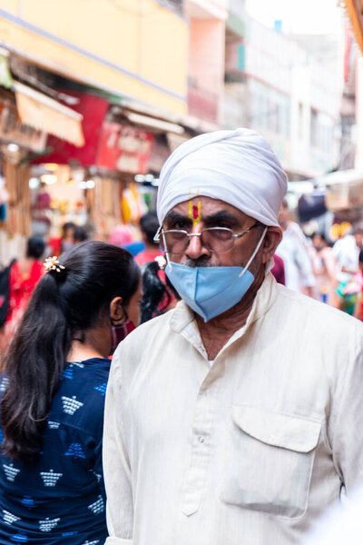 Vrindavan Uttar Pradesh India August 2021 Krishna Janmashtami Portrait Indian Royalty Free Stock Images