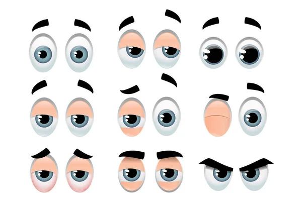 Ensemble d'yeux représentant des expressions variées — Image vectorielle
