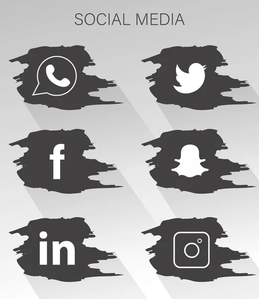 Tecknad sociala medier ikoner — Stock vektor