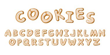 İzole edilmiş zencefilli kurabiye alfabesi