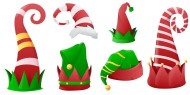 Elfler için Noel şapkası koleksiyonu