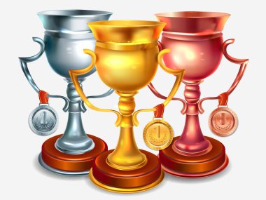 Gerçekçi kazananlar kupaları