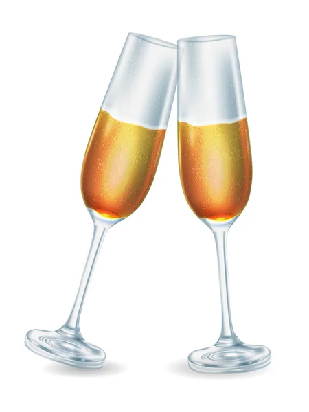 Verres à champagne réalistes — Image vectorielle