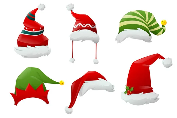 Santa claus hat collection — Stock Vector