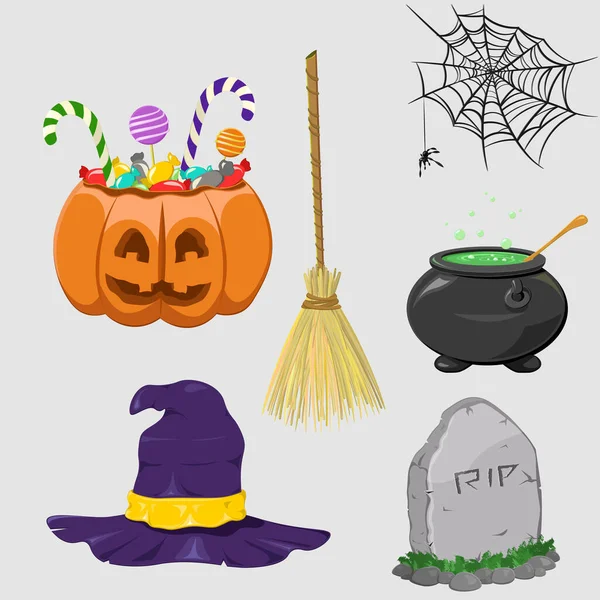 Halloween elementos lindos — Archivo Imágenes Vectoriales