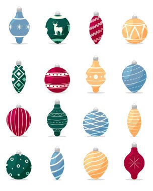 Renkli Noel ağacı süslemeleri