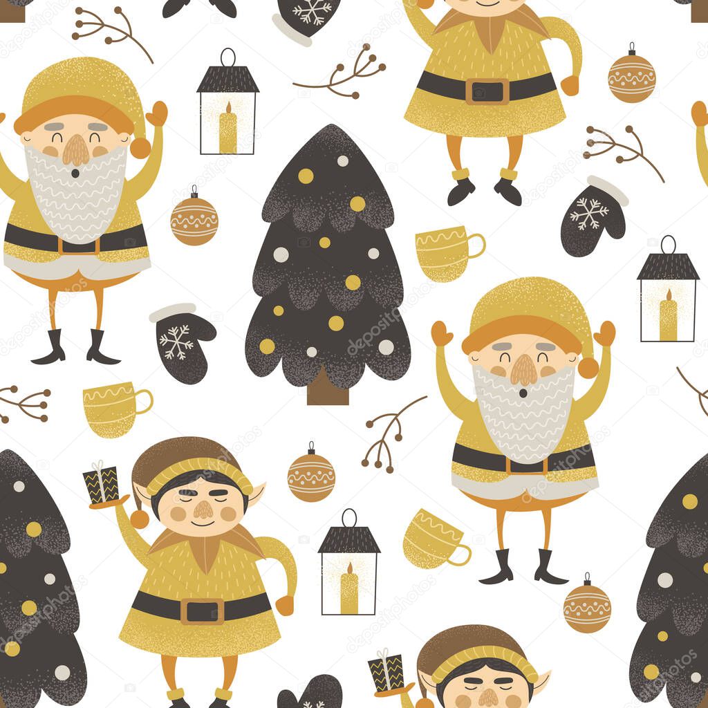 Funny christmas seamless pattern