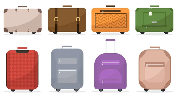 Βαλίτσα και τσάντες αποσκευών εικονίδια — Διανυσματικό Αρχείο