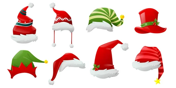 Hand drawn santa claus hat collection — Stock Vector