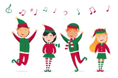 Çocuklar Noel şarkıları söylüyor