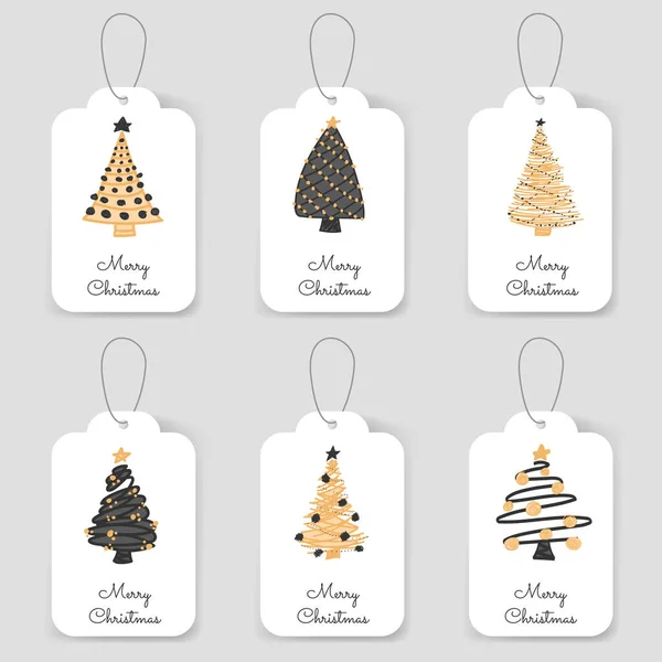 Christmas lettering tags set — Stock Vector