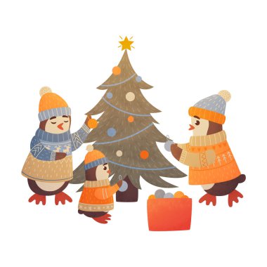 Çizgi film penguenleri süslendi