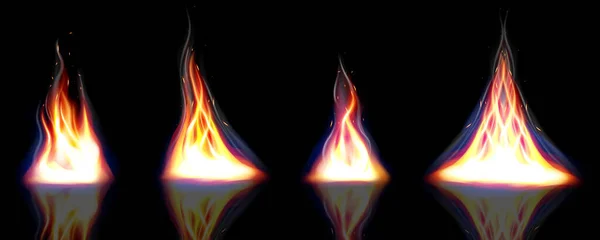 Ρεαλιστικές φλόγες φωτιάς που — Διανυσματικό Αρχείο