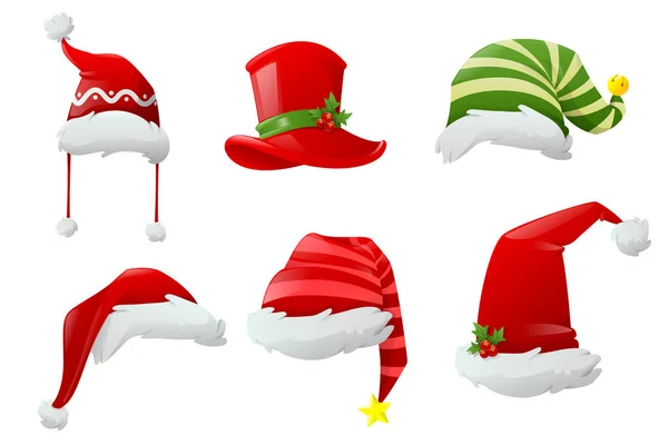 Collezione cappello di Natale — Vettoriale Stock