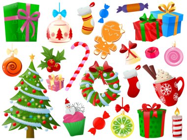 Bir dizi Noel elementi
