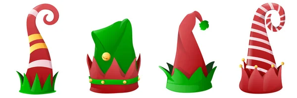 Sombreros elfos de Navidad conjunto — Vector de stock