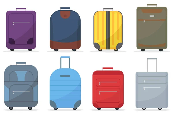 Insamling resväska ikoner på vit bakgrund — Stock vektor