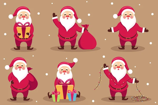 Variedad de Santa Claus — Vector de stock