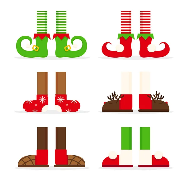 圣诞用的鞋子脚 — 图库矢量图片