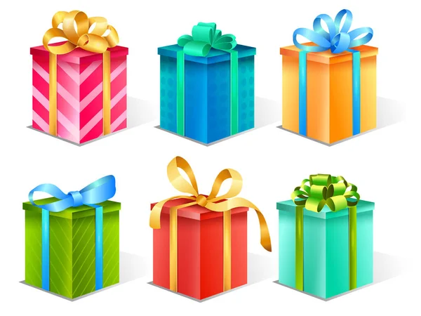 Реалістичний набір подарункової коробки — стоковий вектор