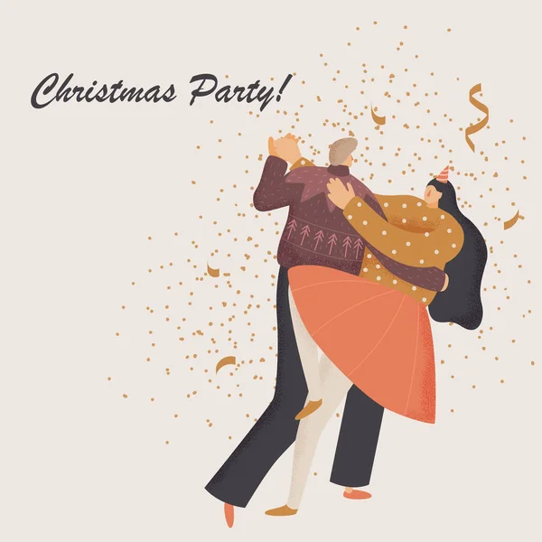 Χριστουγεννιάτικο ζευγάρι χορού — Διανυσματικό Αρχείο