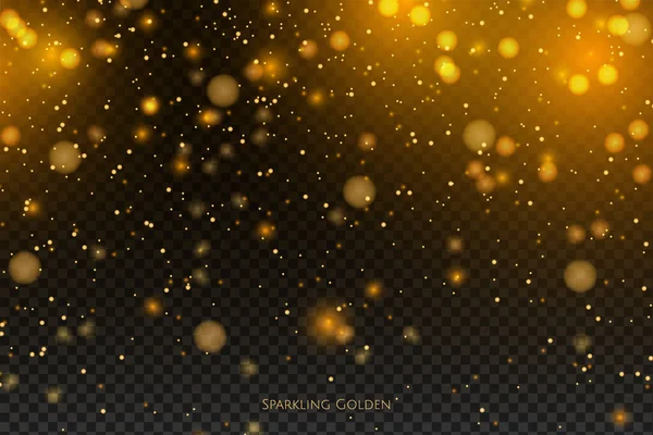 Glittering golden particles — Stock Vector