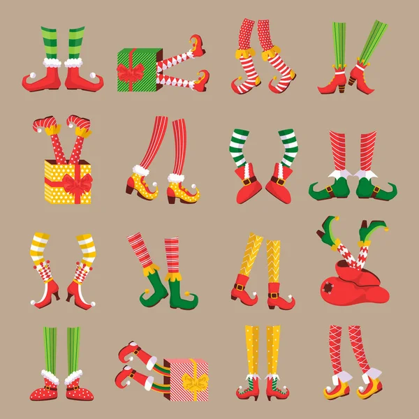 Navidad elfo pies — Archivo Imágenes Vectoriales