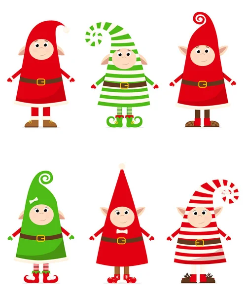 Christmas Gnomes Striped Costumes — Stock Photo, Image