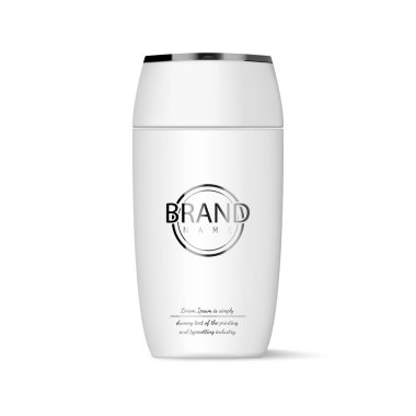 Beyaz arka planda izole edilmiş kozmetik şişesi. Şampuan, duş jeli, vücut sütü ve banyo köpüğü için plastik şişe. Tasarım için şablonu hazırlayın. Vektörel çizim oranı