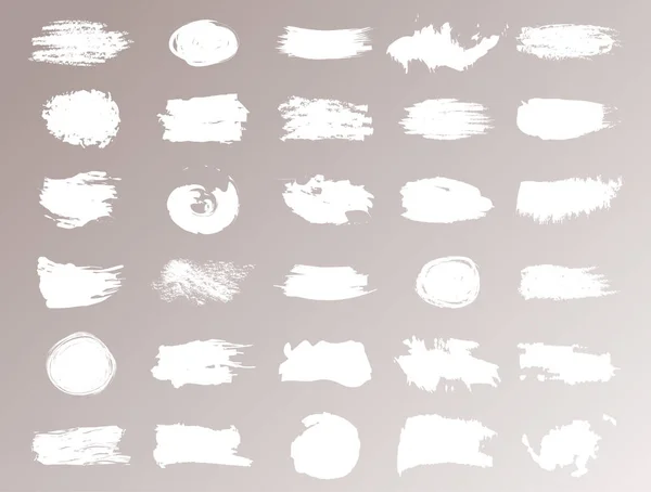 Μεγάλη Συλλογή Από Εγκεφαλικά Επεισόδια Βούρτσες Γραμμές Τραχύτητα Του Λευκού — Φωτογραφία Αρχείου
