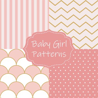 Bebek partisi için kutlama ve davetiye şablonu. Kızın doğum günü için davetiyeler ve albümler için parlak şablonlar. Vektör illüstrasyonu