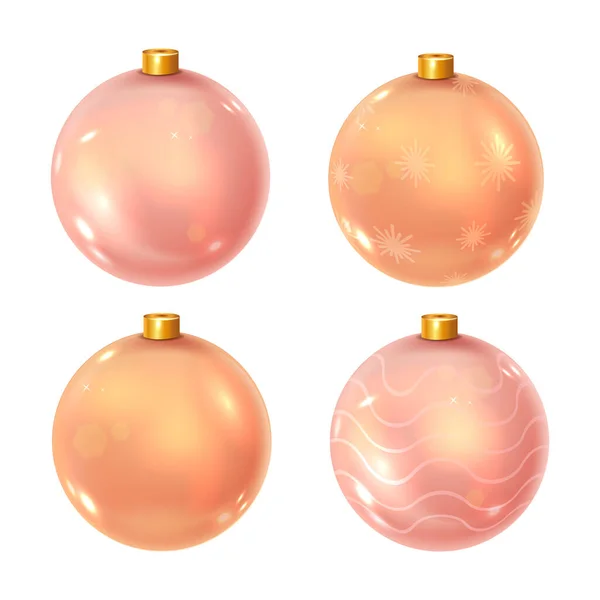 Collection Realistic Balls Christmas Christmas Orange Christmas Balls Christmas Tree — Stock Photo, Image