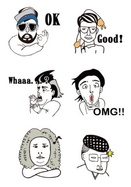 Komik komik insanlar illüstrasyon