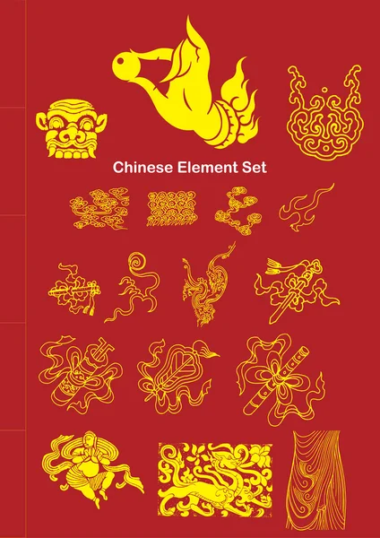 Elementos de ilustración vectorial chino — Archivo Imágenes Vectoriales