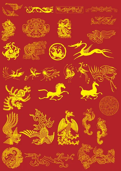 Chinese Vector Illustration Elements — Stock Vector