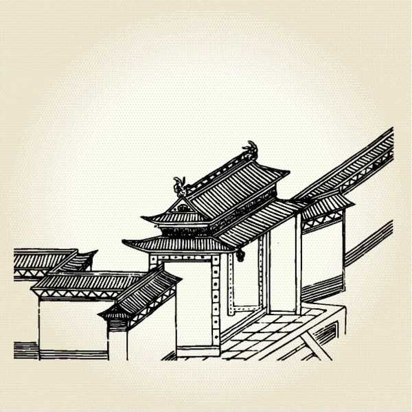 Pintura tradicional china — Vector de stock