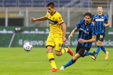 Milan, İtalya. 31 Ekim 2020. İtalyan Serisi A futbol şampiyonası. Inter VS Parma 2-2, Matteo Grassi, Parma.