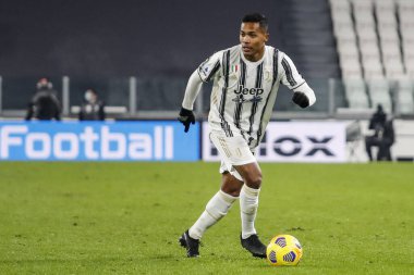 TURIN, İtalya - 05 Aralık 2020 İtalyan Serie A Futbol Şampiyonası. Juventus Torino 'ya karşı 2-1. Alex Sandro, Juventus.