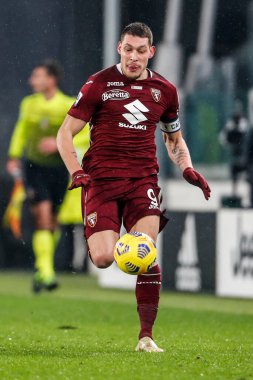 TURIN, İtalya - 05 Aralık 2020 İtalyan Serie A Futbol Şampiyonası. Juventus Torino 'ya karşı 2-1. Andrea Belotti, Torino.