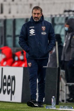 TURIN, İtalya - 05 Aralık 2020 İtalyan Serie A Futbol Şampiyonası. Juventus Torino 'ya karşı 2-1. Marco Giampaolo, Koç Torino..