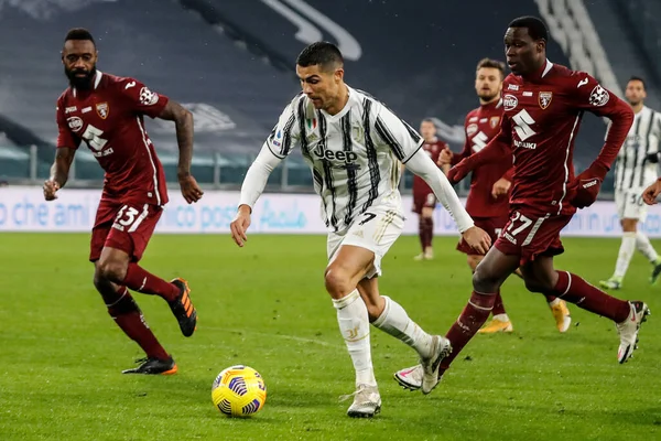 Turin Itálie Prosince 2020 Mistrovství Itálie Fotbale Juventus Torino Cristiano — Stock fotografie