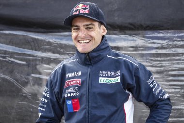 SAUDI ARABIA - 5-17 HAZİRAN, 2020: 42 Dakar Rallisi Jeddah 'dan Riyad' a. Ignacio Casale, Şili, Yamaha, quAD kategorisinin galibi..
