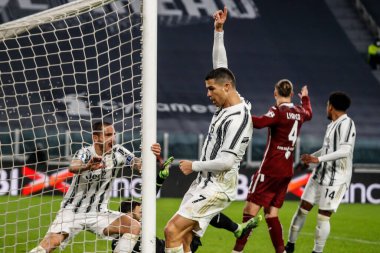 TURIN, İtalya - 05 Aralık 2020 İtalyan Serie A Futbol Şampiyonası. Juventus Torino 'ya karşı 2-1. Cristiano Ronaldo, Juventus.
